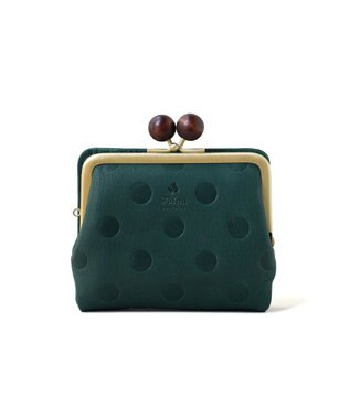 FOLNA RD ドット型押し ウッドボールがま口財布 グリーン
