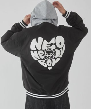 WEGO 【ユニセックス着用ITEM】グラフィックフードスタジャン ブラック