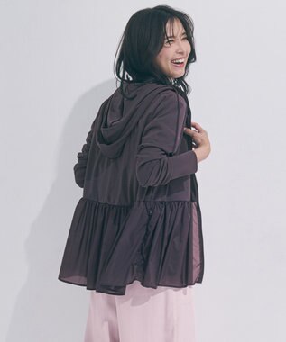UNFILO 【VERY掲載】ラッシュガード ペプラムフーディ チャコール