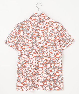 23区GOLF 【MEN】【吸水速乾/UVカット】YELL総柄プリントポロシャツ オレンジ系5