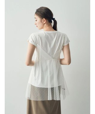 YECCA VECCA 【2点SET】マルチwayチュールオーバーキャミSET/Tee Off White