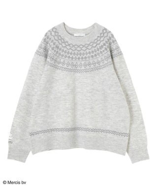 Green Parks Ｍｉｆｆｙ／求心柄ジャガードニットプルオーバ Light Gray