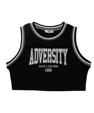 WEGO ロゴプリントメッシュタンク ブラック