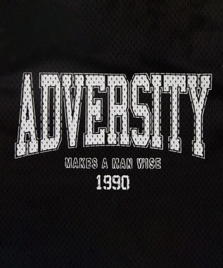 WEGO ロゴプリントメッシュタンク ブラック