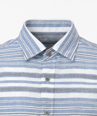 JOSEPH ABBOUD MOUNTAIN 【SPACE】OGビッグボーダー シャツ サックスブルー系2