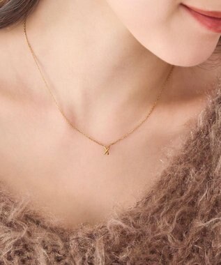 Phoebe 【数量限定】クロスネックレス&ビジューフートピアスセット/BOX&ショッパー付き ゴールド