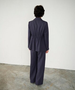 GRACE CONTINENTAL 麻調バックギャザージャケット グレー