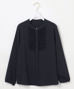 ANY SIS 【洗える】フリルディテール ブラウス ネイビー