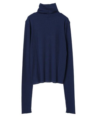 earth music&ecology ＴＲウールブレンドタートルネックプルオーバー Deep Blue