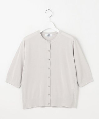 J.PRESS LADIES 【洗える・抗菌防臭】COTTON ACETATE DRY クルーネック カーディガン ライトグレージュ系