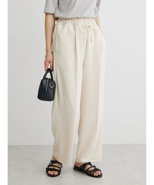 Green Parks イージーウエストセンタープレスストレートパンツ Ecru