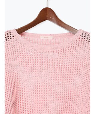 Te chichi スパンコールメッシュハーフスリーブニット《2025Autumn catalog item》 ピンク