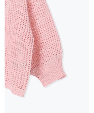 Te chichi スパンコールメッシュハーフスリーブニット《2025Autumn catalog item》 ピンク