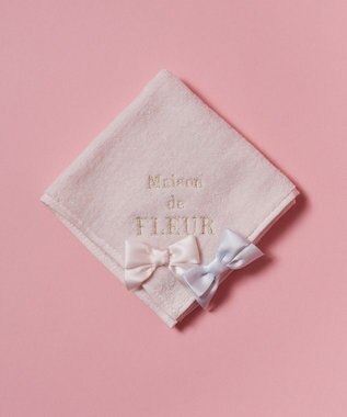 Maison de FLEUR バイカラーリボンタオルハンカチ