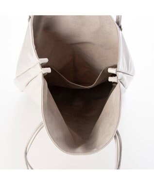 UNBILLION カシュカシュ cachecache / エナメル調結びハンドルA4サイズトート ライトグレー