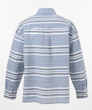 JOSEPH ABBOUD MOUNTAIN 【SPACE】OGビッグボーダー シャツ サックスブルー系2