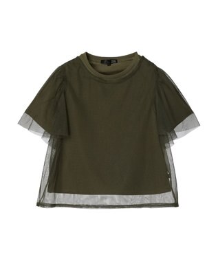 Green Parks ・ＳＵＧＡＲ　ＳＰＯＯＮ　ＳＥＴ２点チュールＴ＋カットＴ Khaki