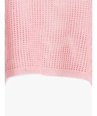 Te chichi スパンコールメッシュハーフスリーブニット《2025Autumn catalog item》 ピンク