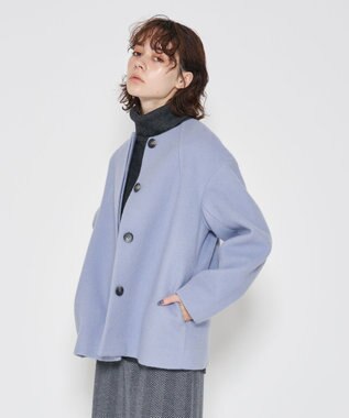 【WOMEN】ノーカラーショートコート / J.PRESS YORK STREET 