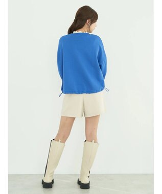 earth music&ecology 裏毛ドロストプルオーバー Blue