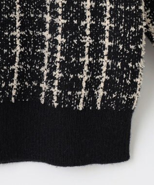 ANY SIS 【洗える】フラッフィーパターン ニット ブラック系