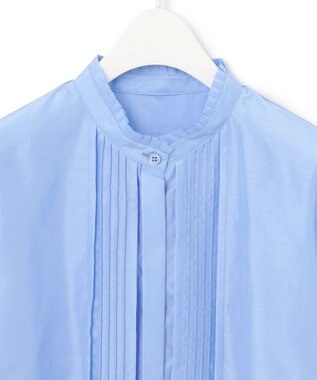ICB 【洗える】 セシェシルキーローン シャツブラウス スカイブルー系