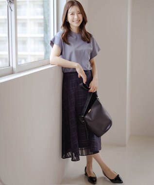 組曲 バックフリル カットソー チャコールグレー系