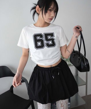 WEGO ナンバリングサイドドロストちびT ホワイト