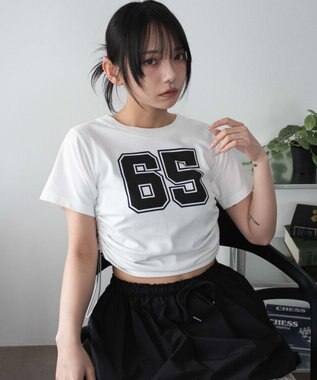 WEGO ナンバリングサイドドロストちびT ホワイト