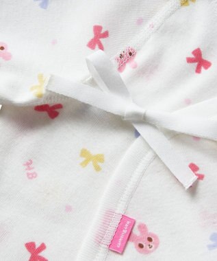 MIKI HOUSE HOT BISCUITS 【50-60cm】 フライス素材の総柄コンビ肌着 ピンク