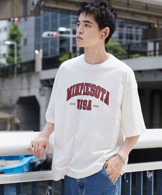 WEGO 【ユニセックス着用ITEM】カレッジロゴプリントT（SS） ホワイト