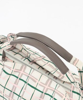 Y'SACCS 総柄プリントミニトートバッグ グレージュ（チェック柄）