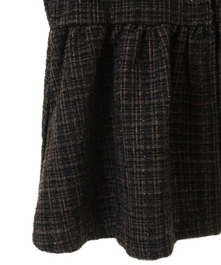 Green Parks ラメツィードペプラムベスト Black