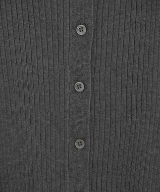 earth music&ecology バイカラートリムニットカーディガン Charcoal Gray