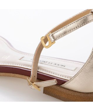 MODE ET JACOMO <MODE ET JACOMO>スリムストラップフラットサンダル ゴールド