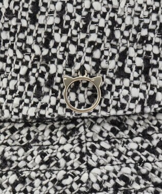 MOONBAT PAUL & JOE ACCESSOIRES 【サイズ調整可】ネコチャーム付ツイードバケットハット UV ブラック