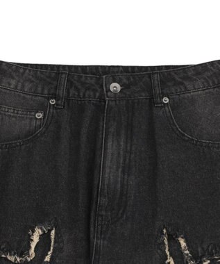 WEGO 【ユニセックス着用ITEM】フリンジデニムパンツ 柄4