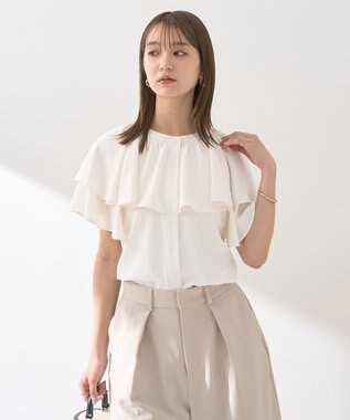 earth music&ecology ケープブラウス Off White