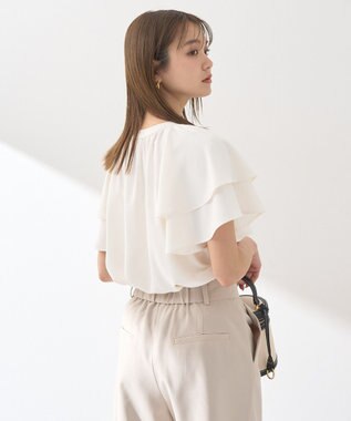 earth music&ecology ケープブラウス Off White