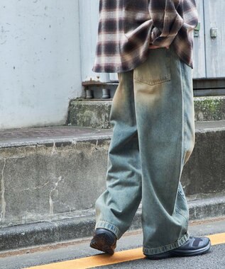 WEGO イージーバレルレッグデニムパンツ2 デニム淡加工色