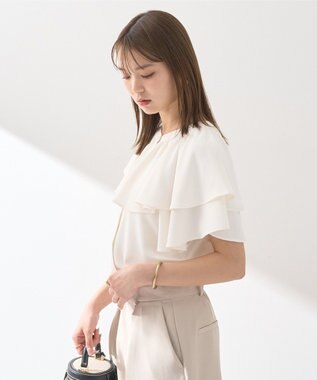 earth music&ecology ケープブラウス Off White