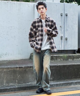 WEGO イージーバレルレッグデニムパンツ2 デニム淡加工色