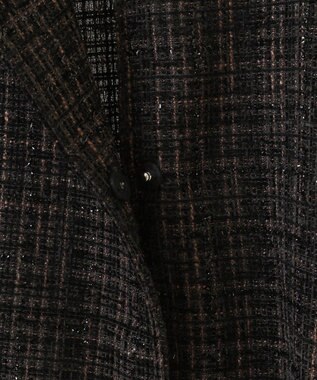 Green Parks ラメツィードペプラムベスト Black