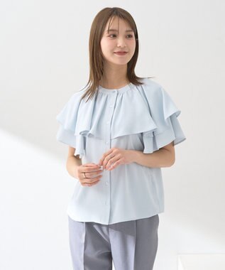 earth music&ecology ケープブラウス Sax