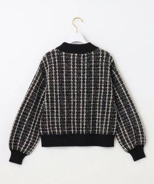 ANY SIS 【洗える】フラッフィーパターン ニット ブラック系