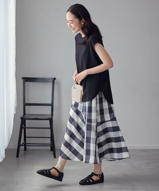 ANY L 【接触冷感/UVケア】ビューティベーシックノースリーブテールTシャツ ブラック