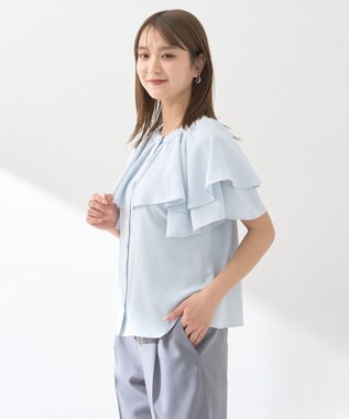 earth music&ecology ケープブラウス Sax