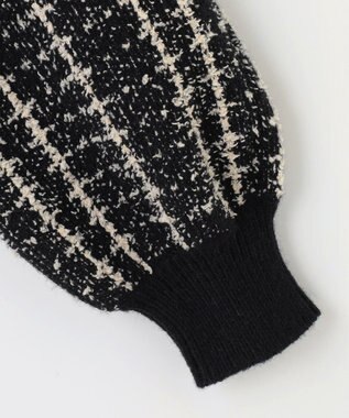 ANY SIS 【洗える】フラッフィーパターン ニット ブラック系