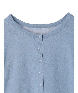 earth music&ecology 前後２ＷＡＹちびパールボタンカーディガン Blue