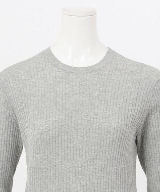 23区 【エステータ】シアーニット 長袖リブ ライトグレー系